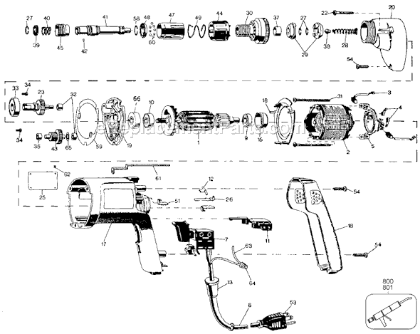 Page A Diagram and Parts List for 5274 Type 100 Black and Decker Electric Drill